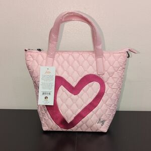 Pink Quilted Heart Tote Bag